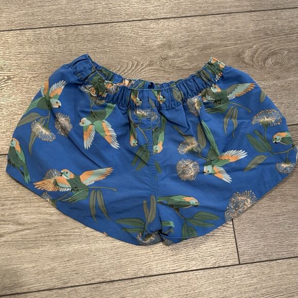 Patagonia Barely Baggies Women's XS Parrots Port Blue Print 2.5" Short Tropical - Picture 7 of 8